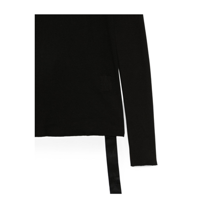 MAYFEYR - Rick Owens - Black Cotton Jersey Round Neck Long Sleeve T Shirt - DS02F6217RN09