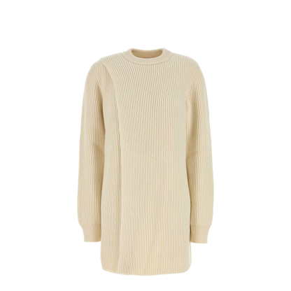 Ivory Wool Sweater Dress