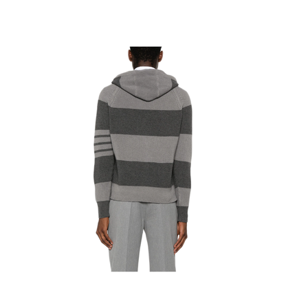 MAYFEYR - Thom Browne - Striped Knitted Hoodie - MKA513AY2011982
