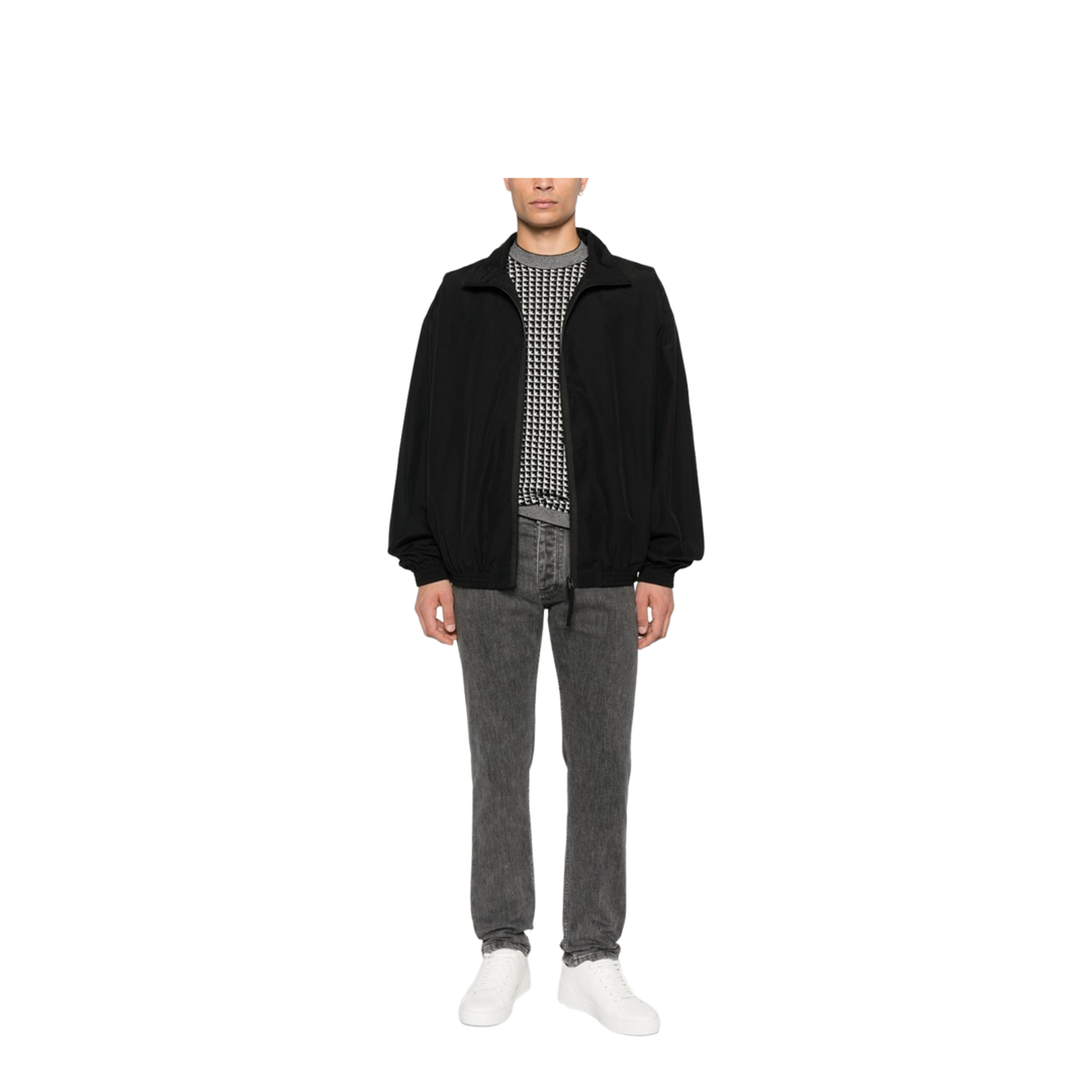 Jacquard Virgin-Wool Jumper with Repeated Eagle Motif