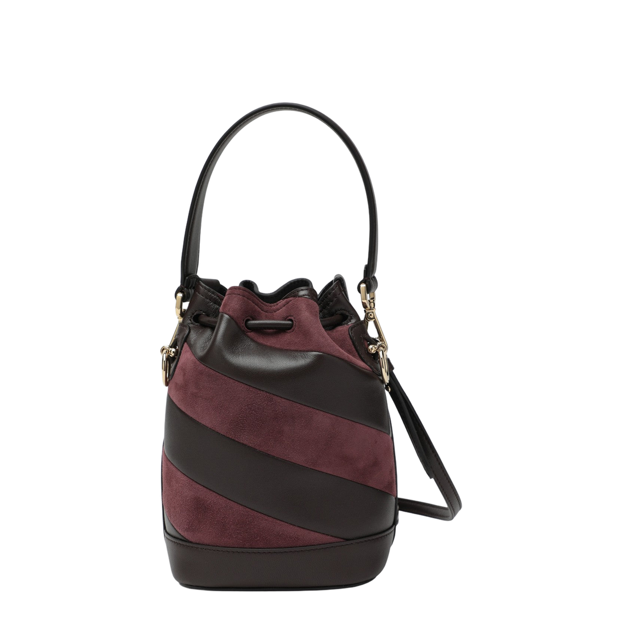 Mini Mon Tresor Chevron Bucket Bag Leather
