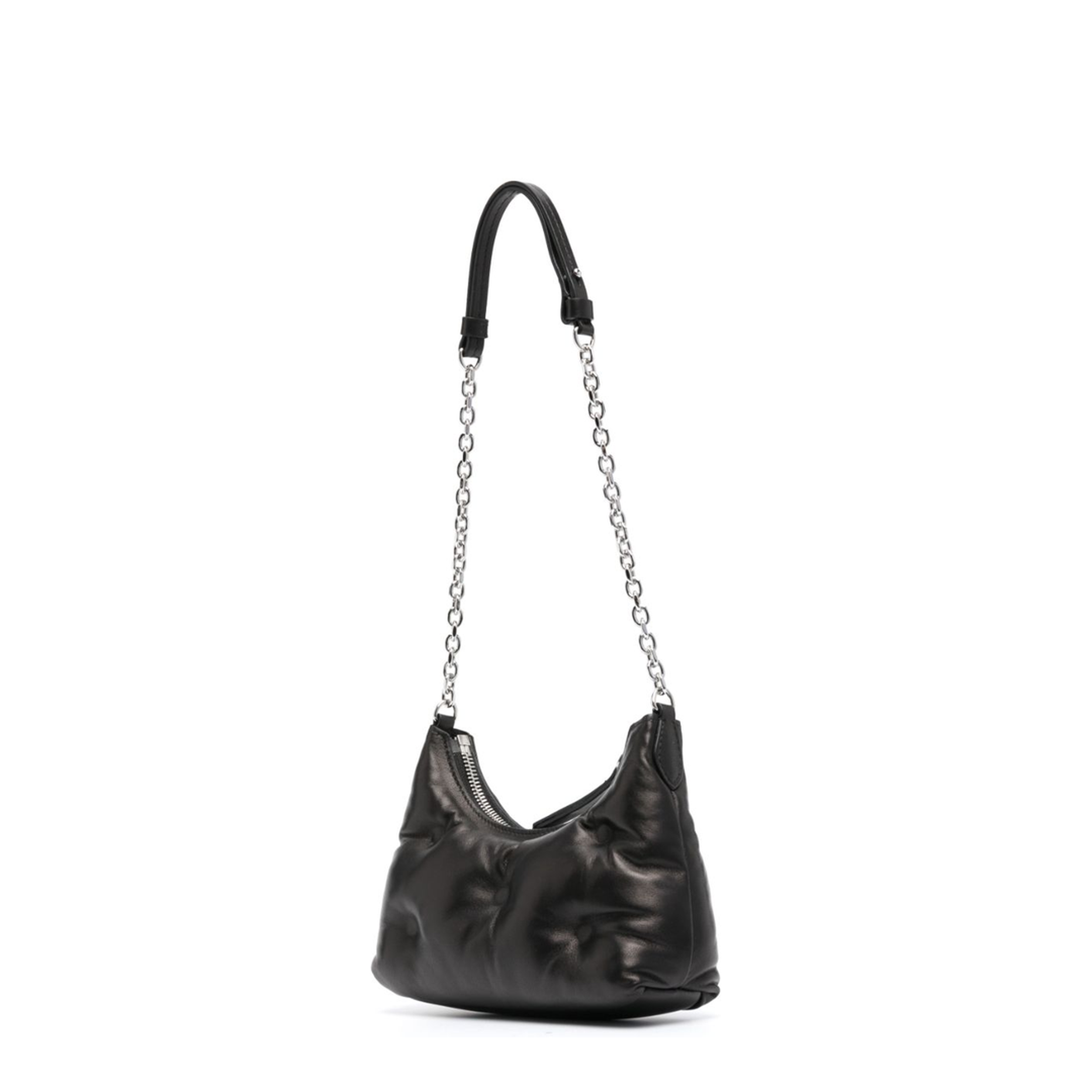 Glam Slam Micro Nappa Leather Hobo Bag - Noir