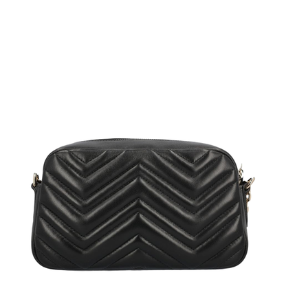 GG Marmont Small Matelassé Leather Camera Bag - Black
