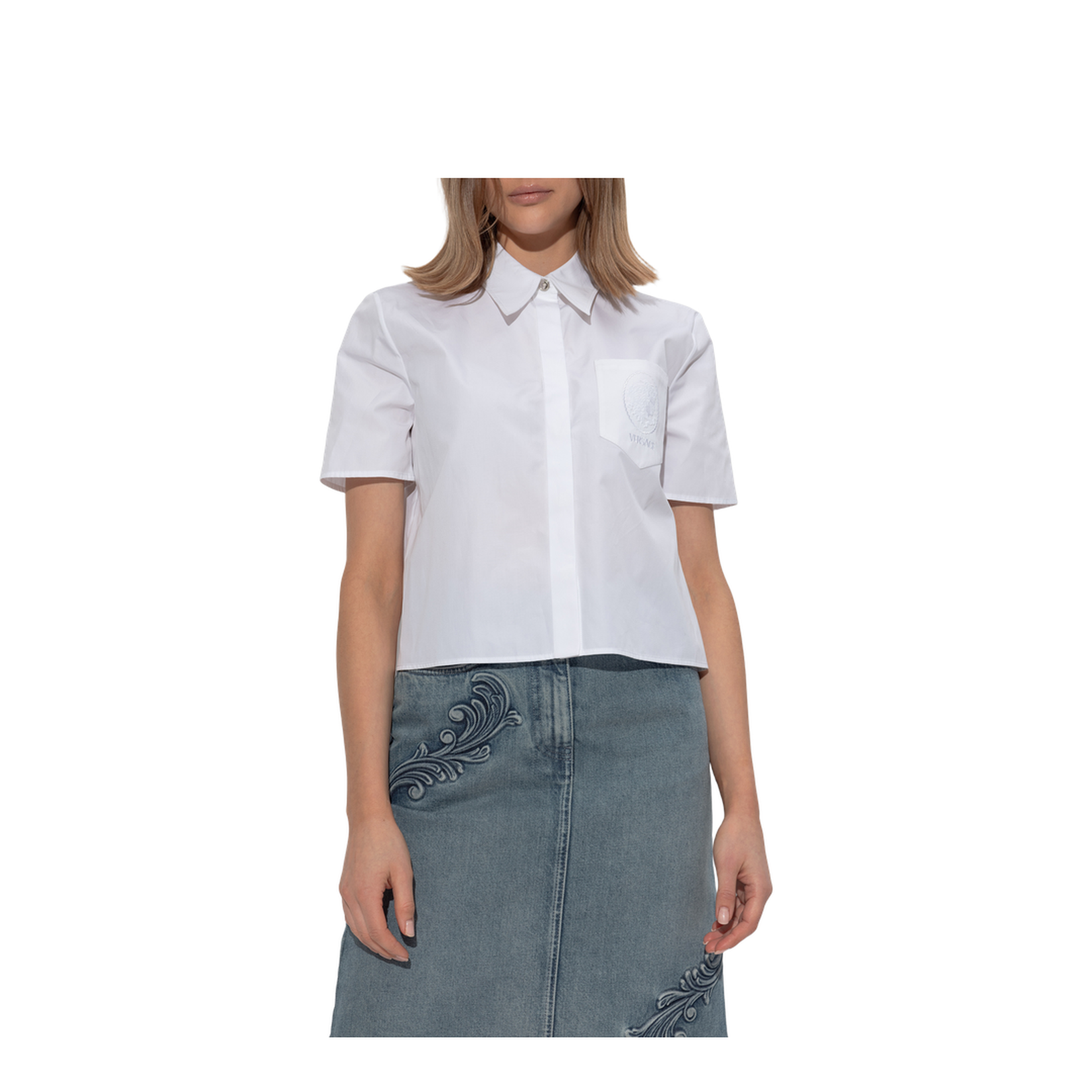 Short Sleeve Logo Embroidered Shirt