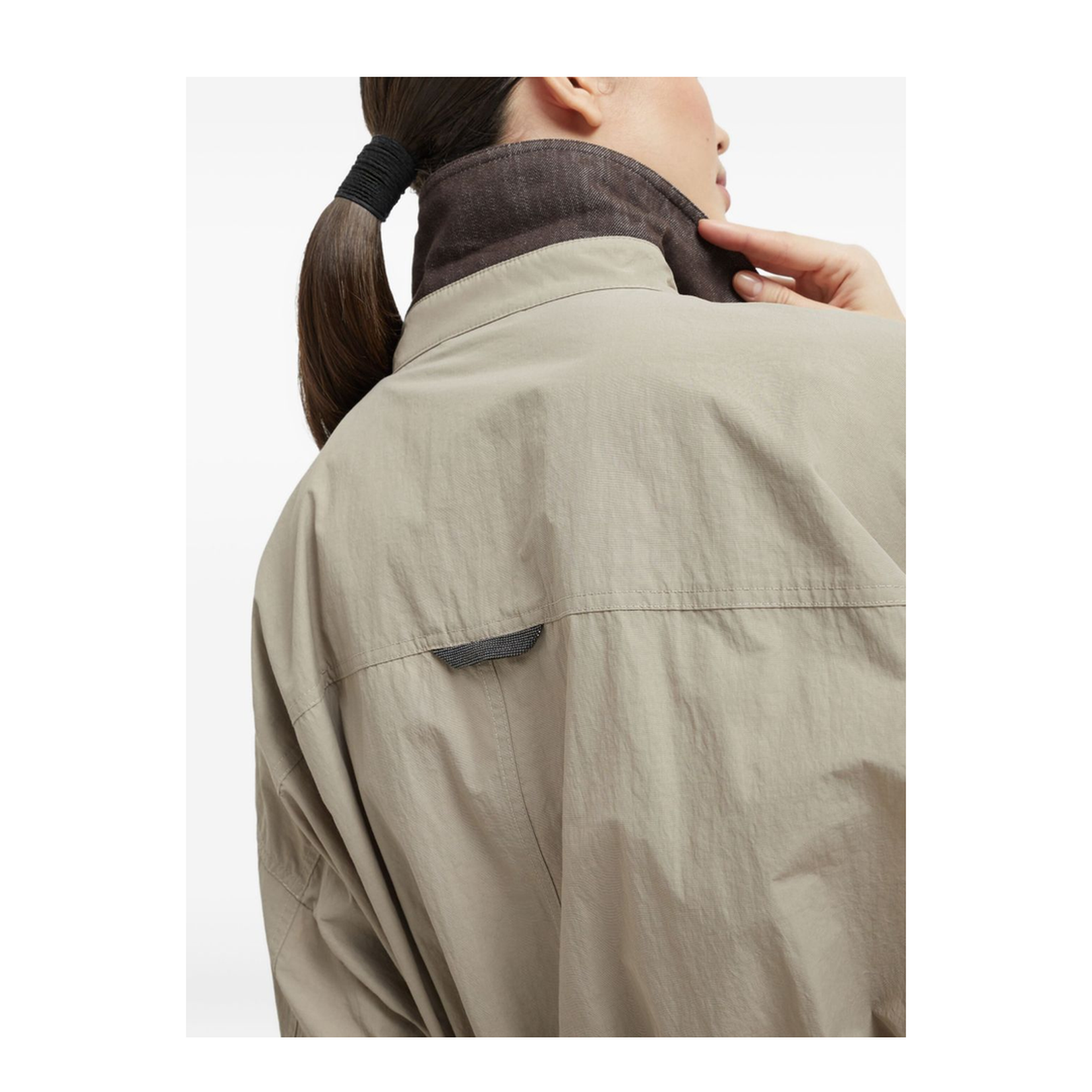 Trench Coat with Monili in Beige