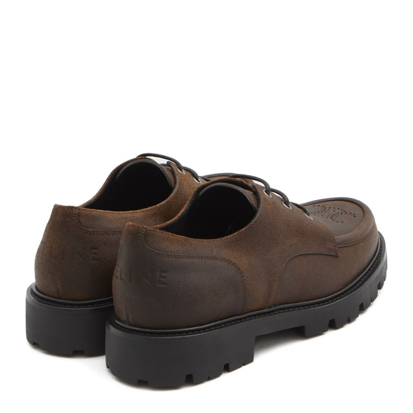 Margaret Derby Loafer In Waxed Suede Calfskin