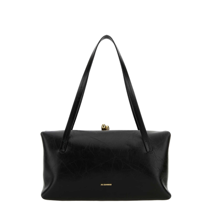 Black Leather Goji Pillow Handbag