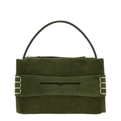 Olive Green Suede Small Loafer Handbag