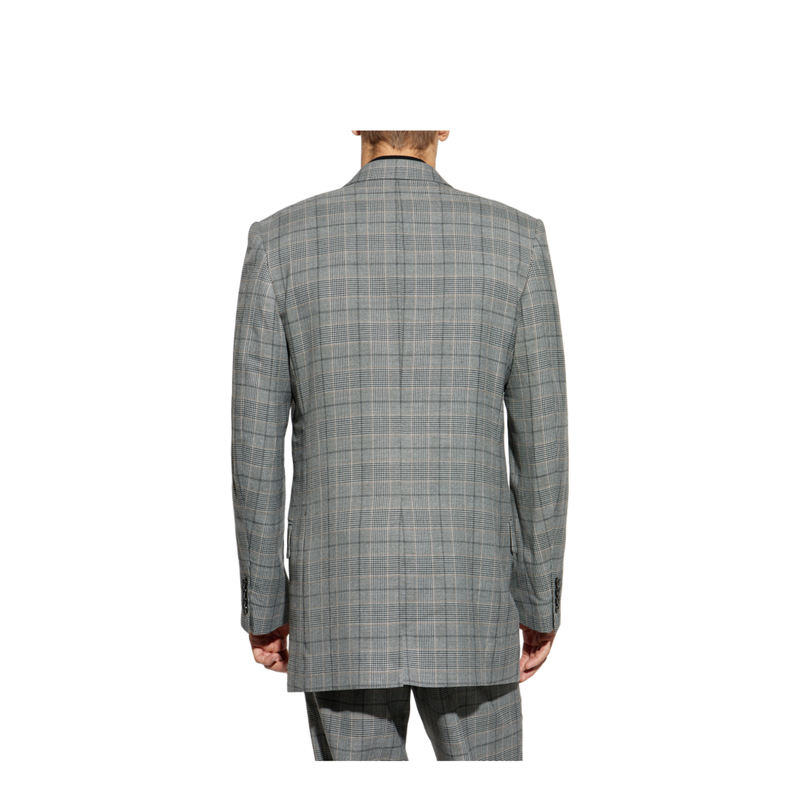 Double-breasted blazer with a check pattern