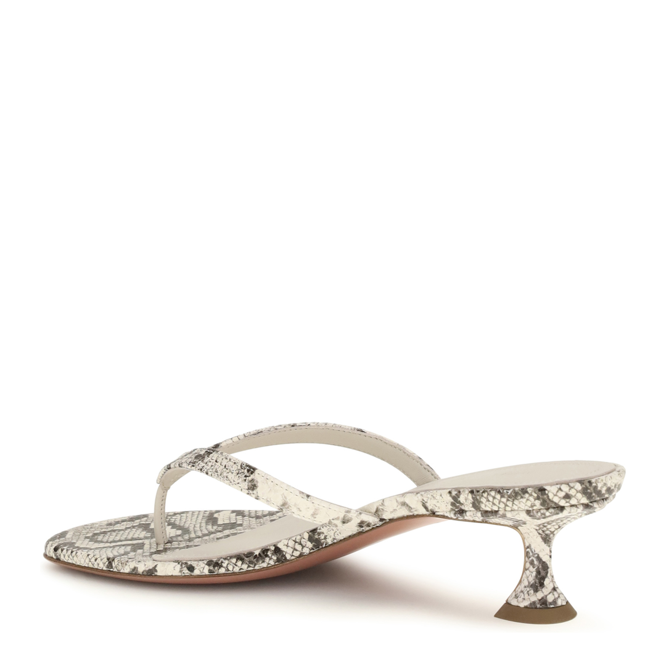 MAYFEYR - Amina Muaddi - Snake-Print Juliette Thong Sandals - 14S363774JUL