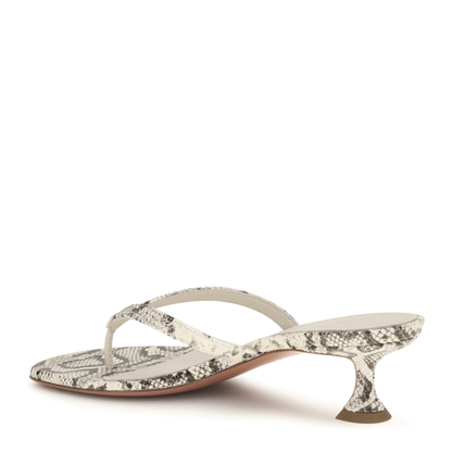 MAYFEYR - Amina Muaddi - Snake-Print Juliette Thong Sandals - 14S363774JUL