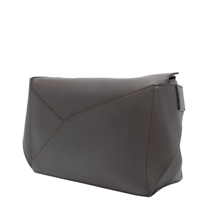 Puzzle Edge Small Calfskin Bumbag - Dark Grey