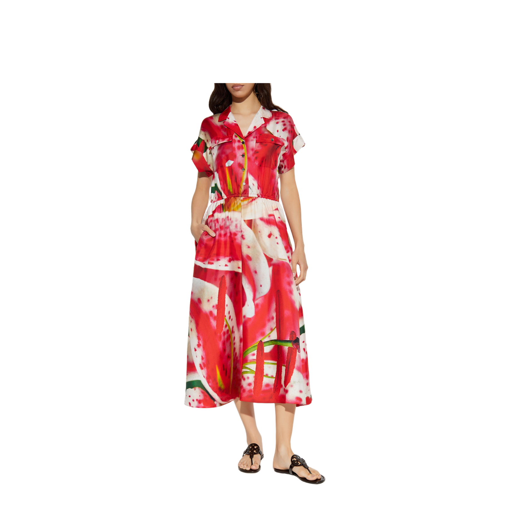 Printed Silk Chemisier Dress