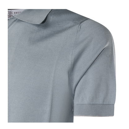 Polo Shirt Silk Nylon Blue