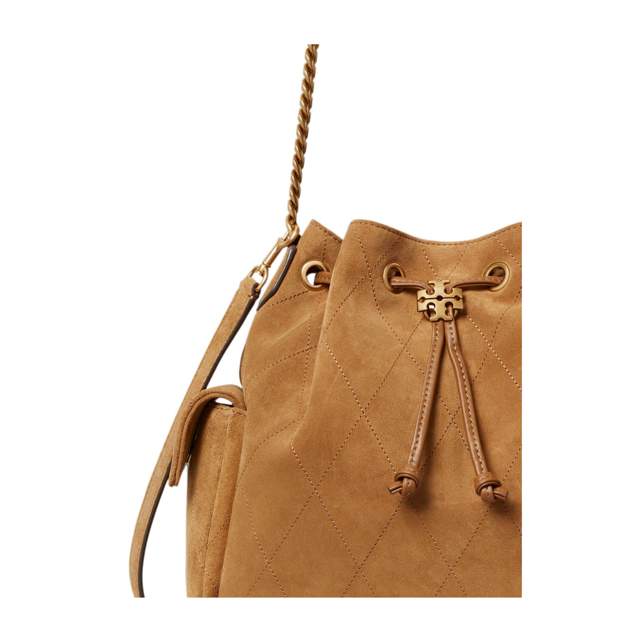 Romy Suede Bucket Bag - Caramel