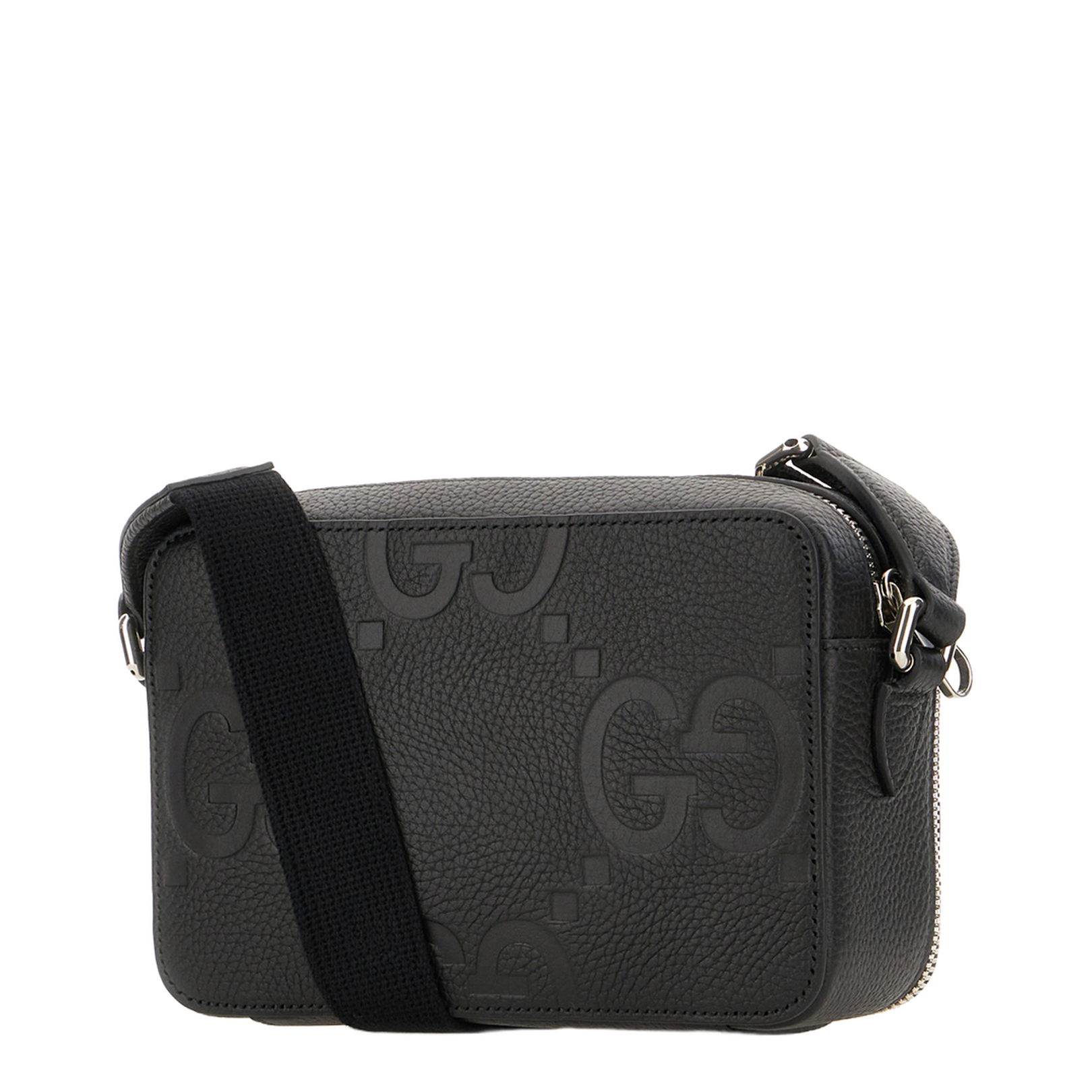 GG Jumbo Medium Leather Messeger Bag - Black