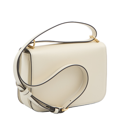 Siena Small Ivory Leather Shoulder Bag