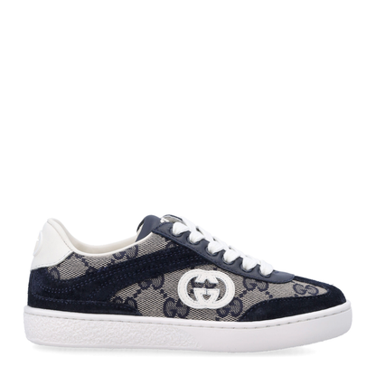 G74 Sneaker in Beige and Blue GG Canvas