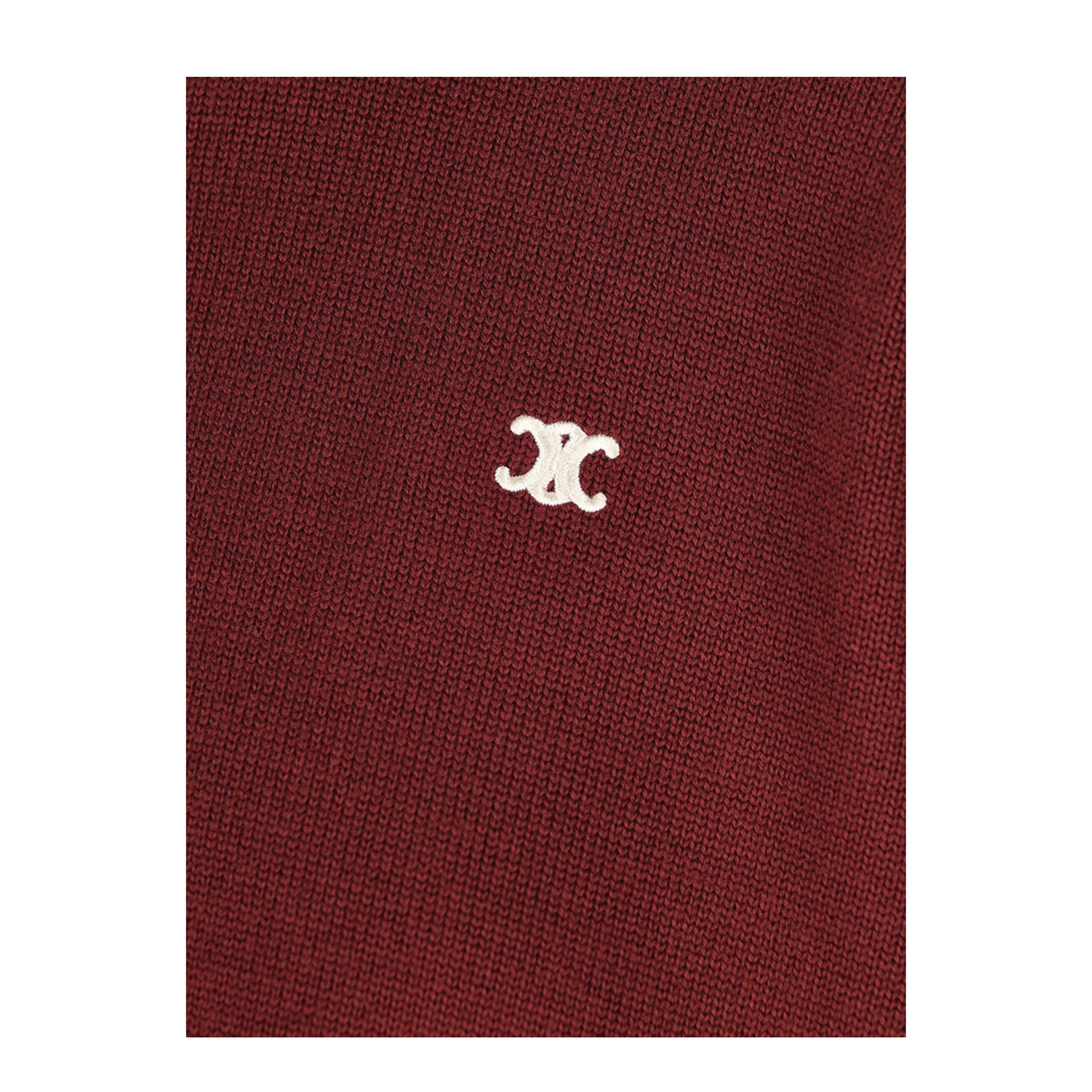 Crop Fit Wool Polo Shirt In Burgundy