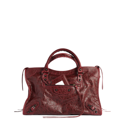 Le City Medium Lambskin Handbag - Berry Red