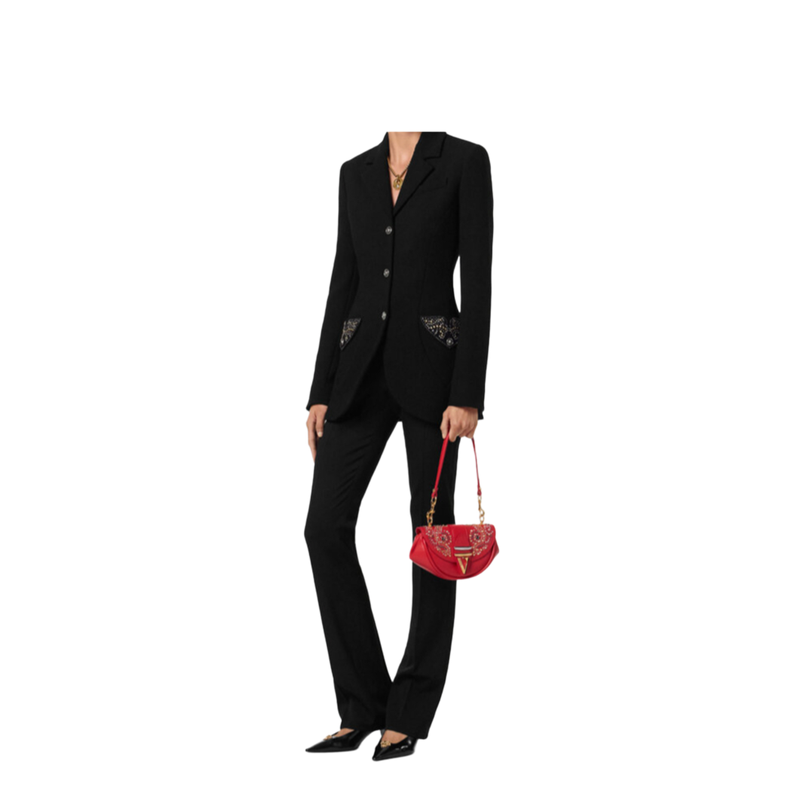 Embellished Pocket Wool Jacket