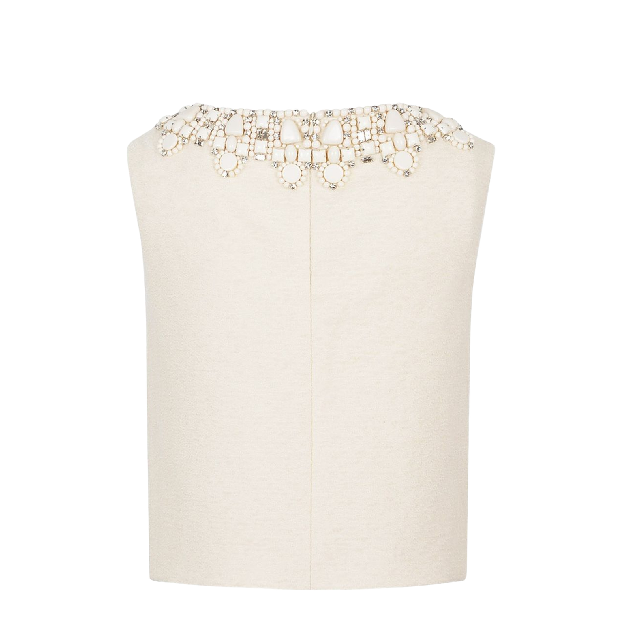 Embroidered Top in Bouclette Natté