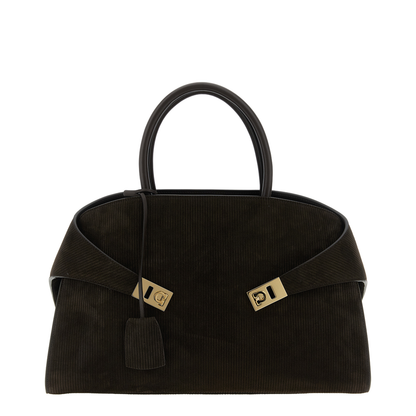 Hug Handbag in Printed Suede
