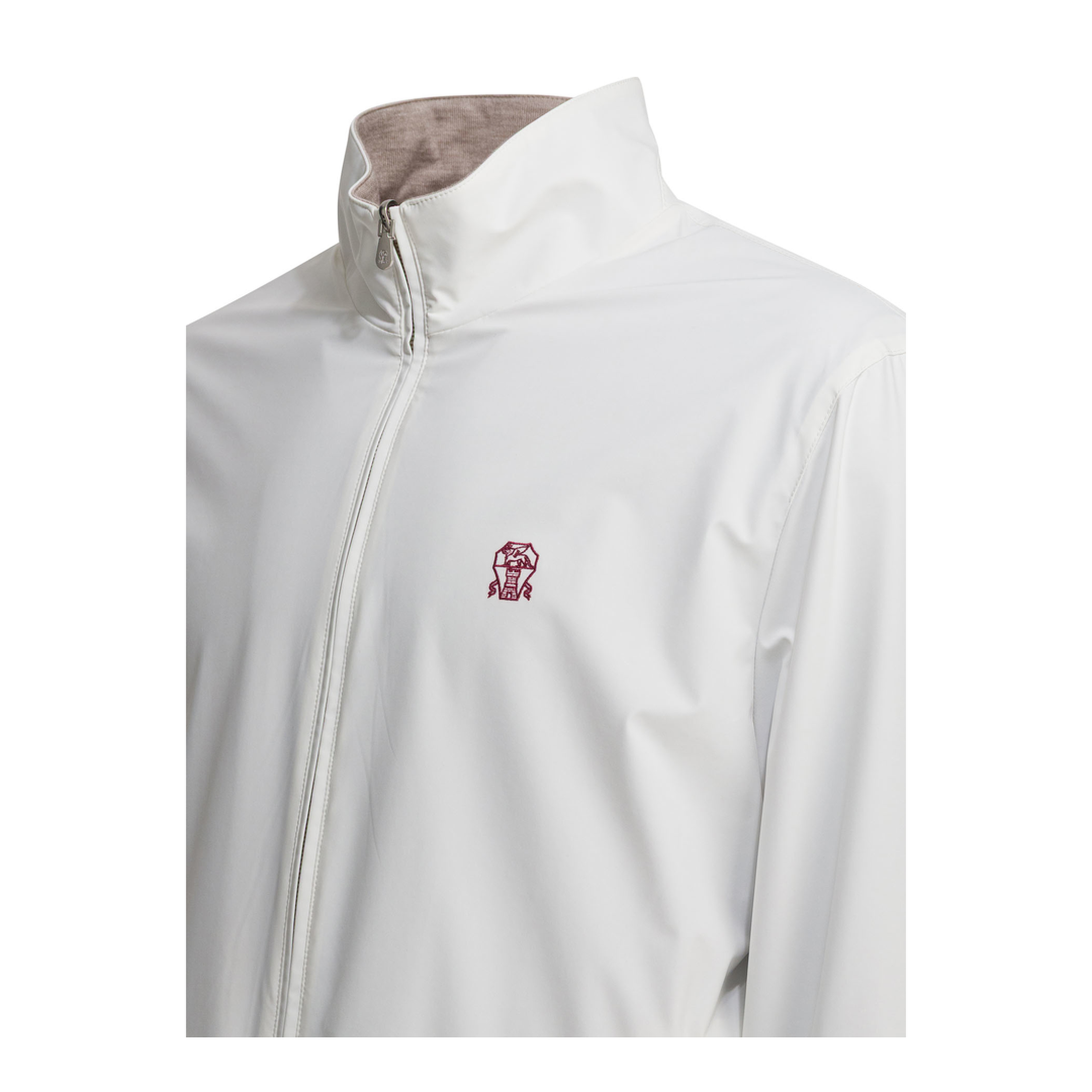 White Polyamide Full-Length Jacket