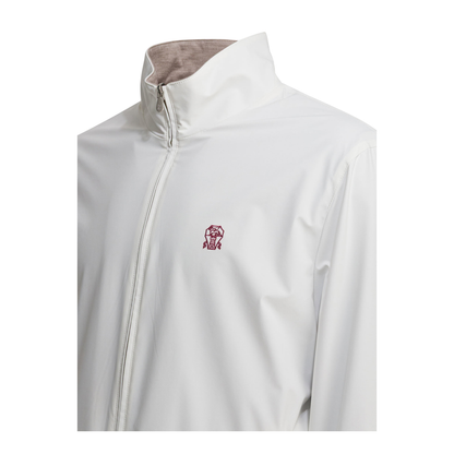 White Polyamide Full-Length Jacket