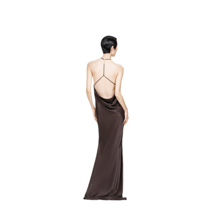 MAYFEYR - Tom Ford - Peach-Feel Silk Satin Halterneck Evening Dress - AB3711FAX1720EDB