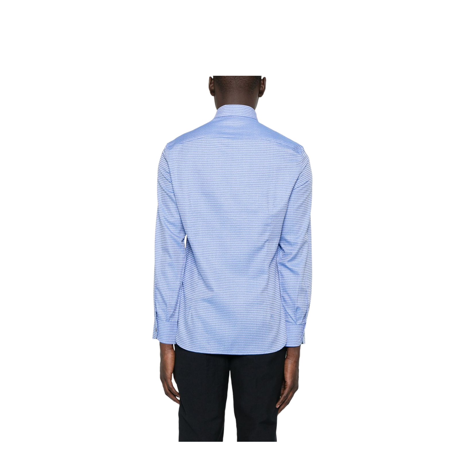 Cotton Shirt with All-Over Jacquard Logo