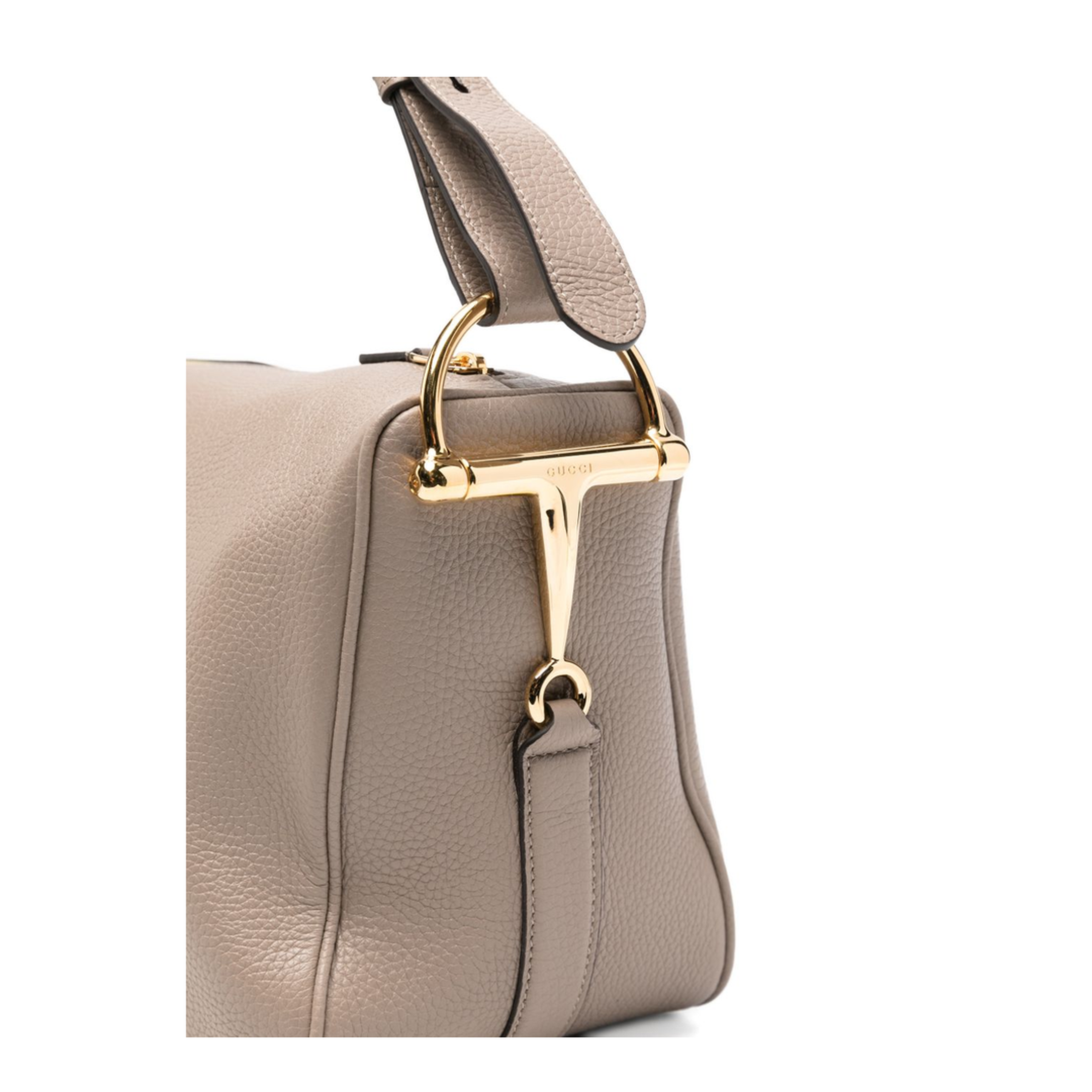 Half Horsebit Large Soft Grain Shoulder Bag - Taupe