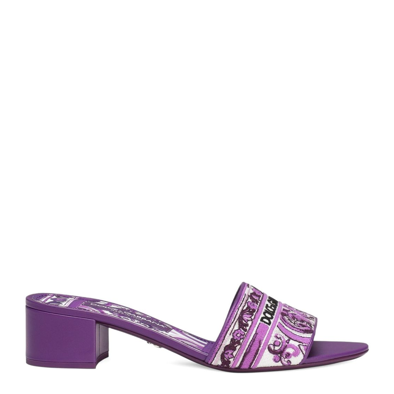 Slides with Thread Embroidery in Multicolor