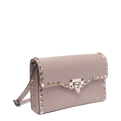 Small Rockstud Grainy Calfskin Crossbody Bag
