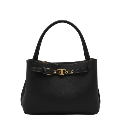 T Timeless Mini Calfskin Leather Top-Handle Bag - Black
