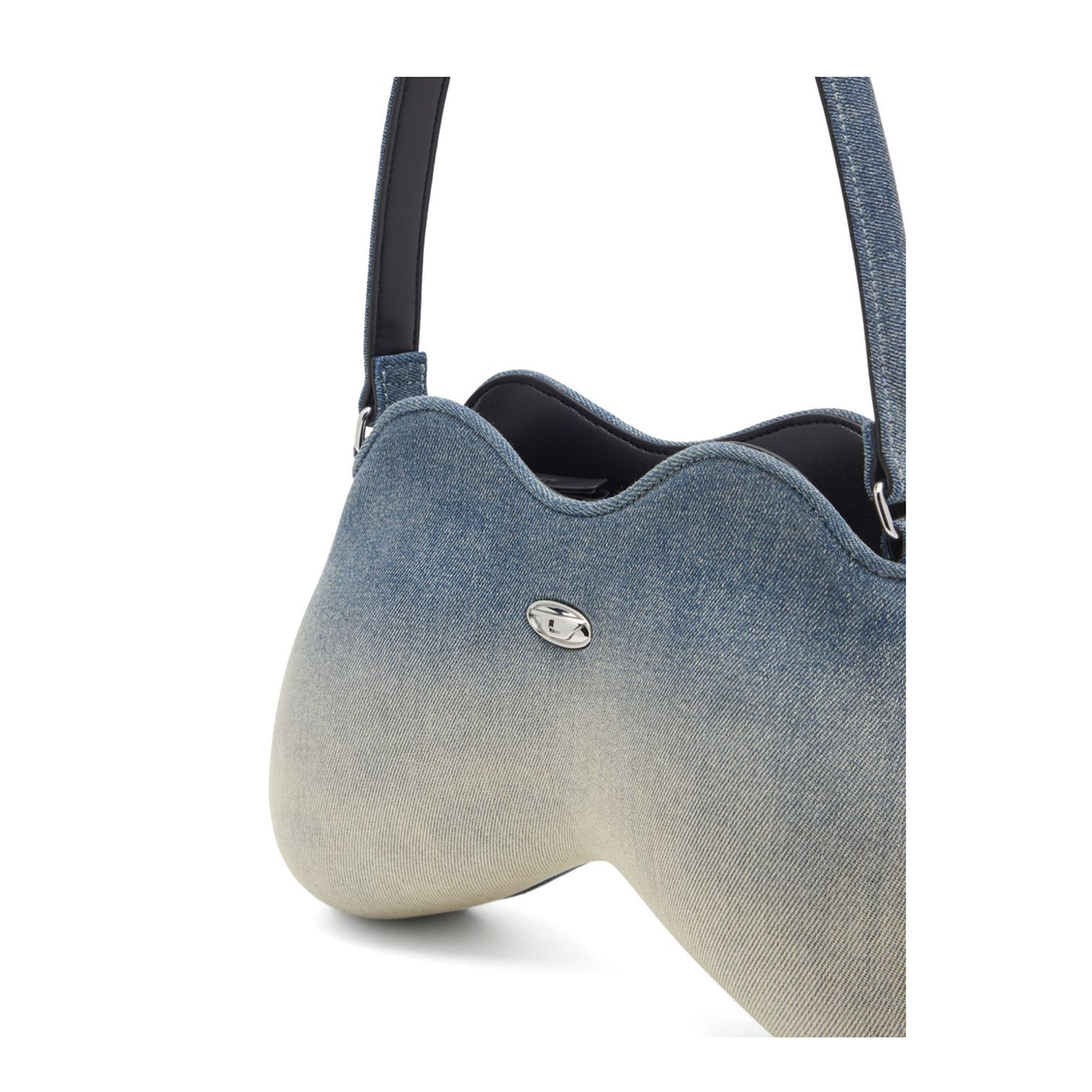 Double-D Medium Solarised Denim Shoulder Bag - Blue
