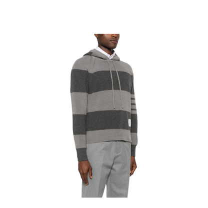 MAYFEYR - Thom Browne - Striped Knitted Hoodie - MKA513AY2011982