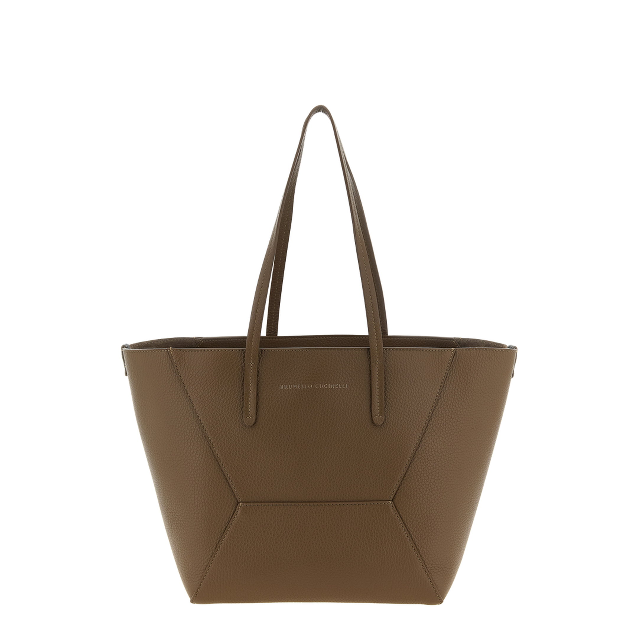 Duo Medium Leather Tote Bag - Brown