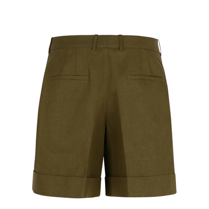 Green Linen Shorts