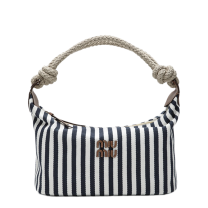 MAYFEYR - Miu Miu - Blue/Cognac Striped Canvas Bag - 5BC196ILO2I0GF0B9P