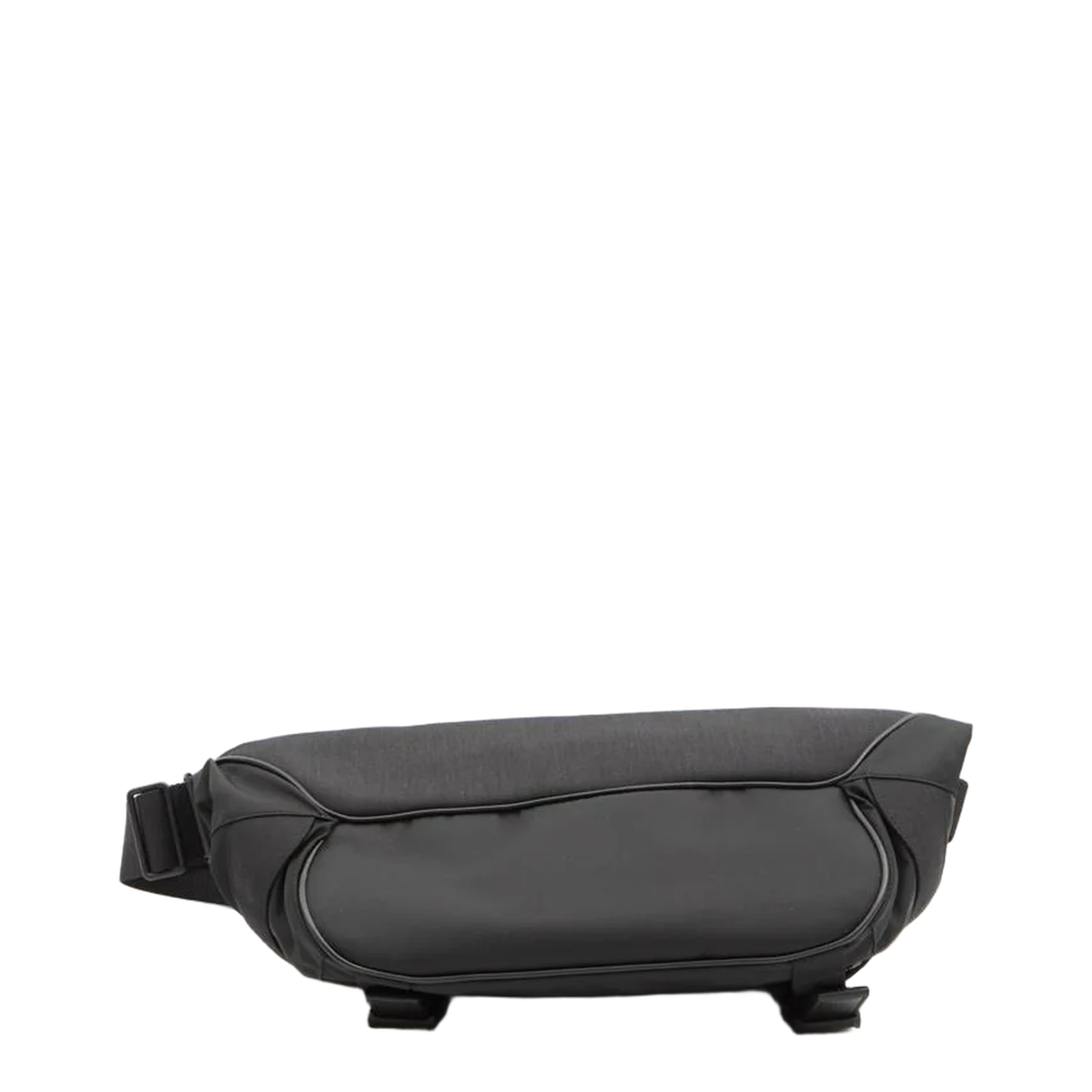 Black Nylon Crossbody Bag with Leather Trims