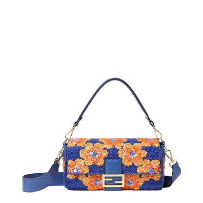 MAYFEYR - Fendi - Baguette Bag With Floral Embroidery In Multicoloured Beads And Sequins - 8BR600B07LF0V2B