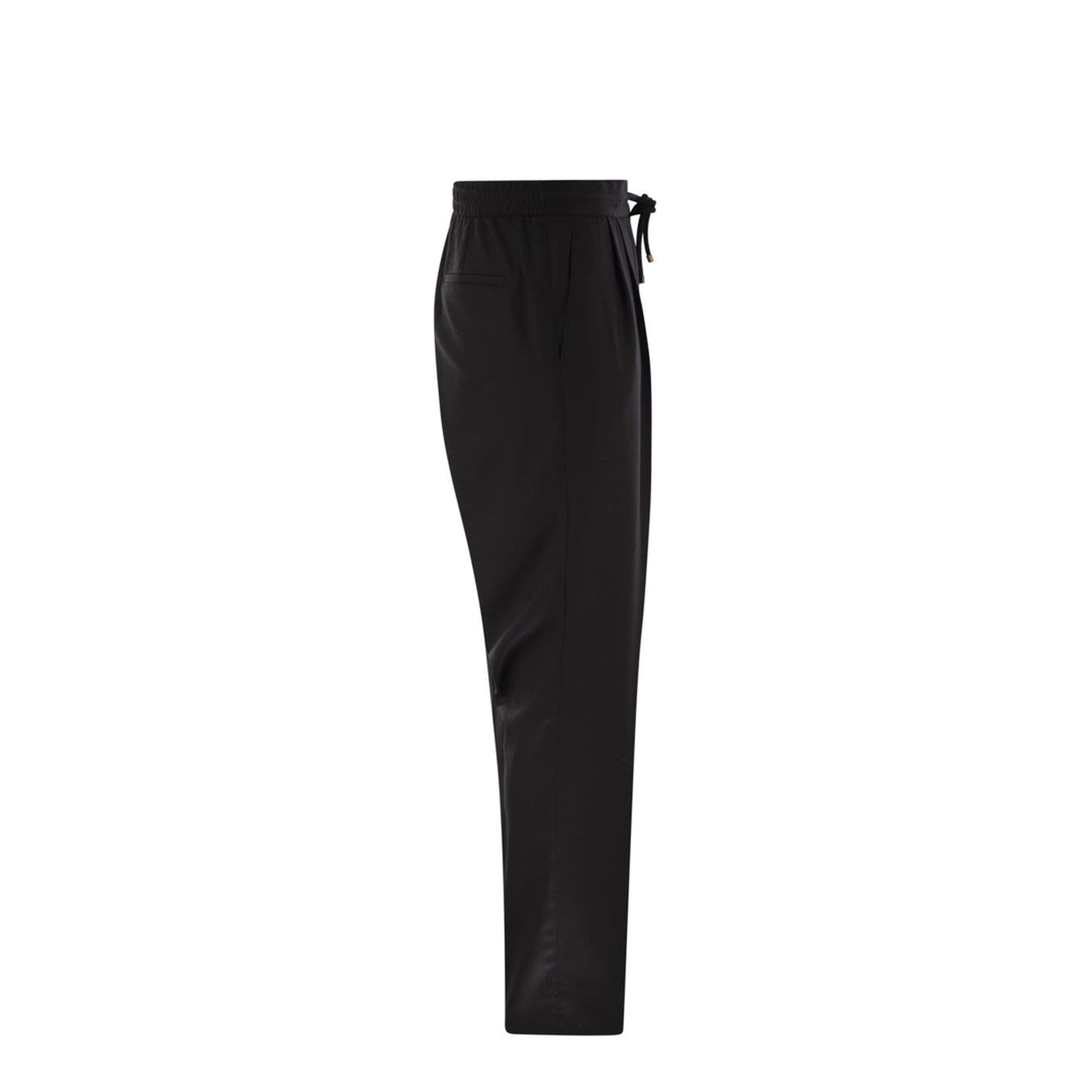 Leisure fit trousers in virgin wool flannel with drawstring and double darts