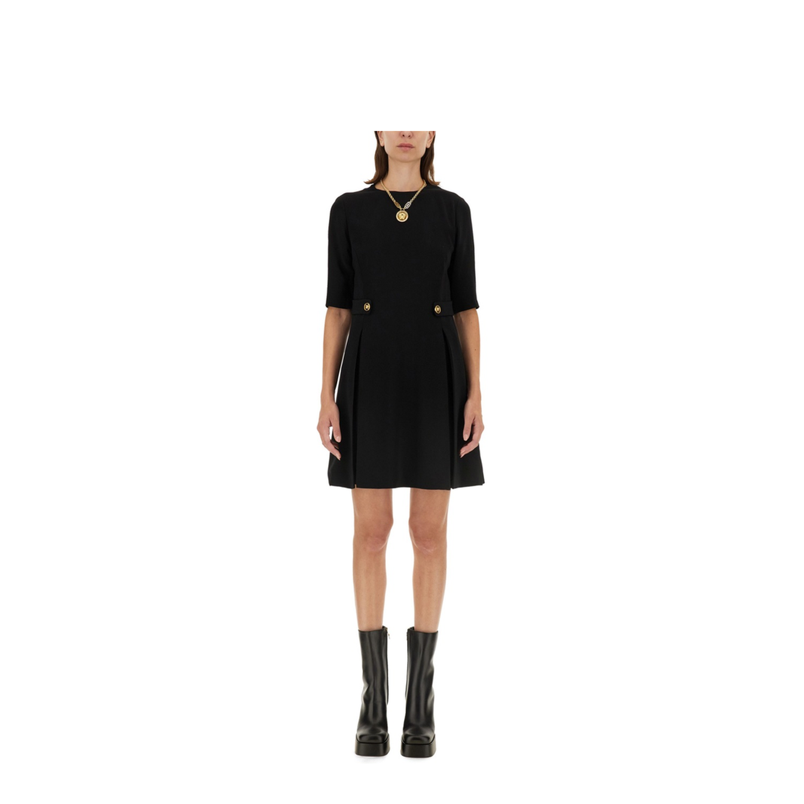 Black Viscose Mini Dress