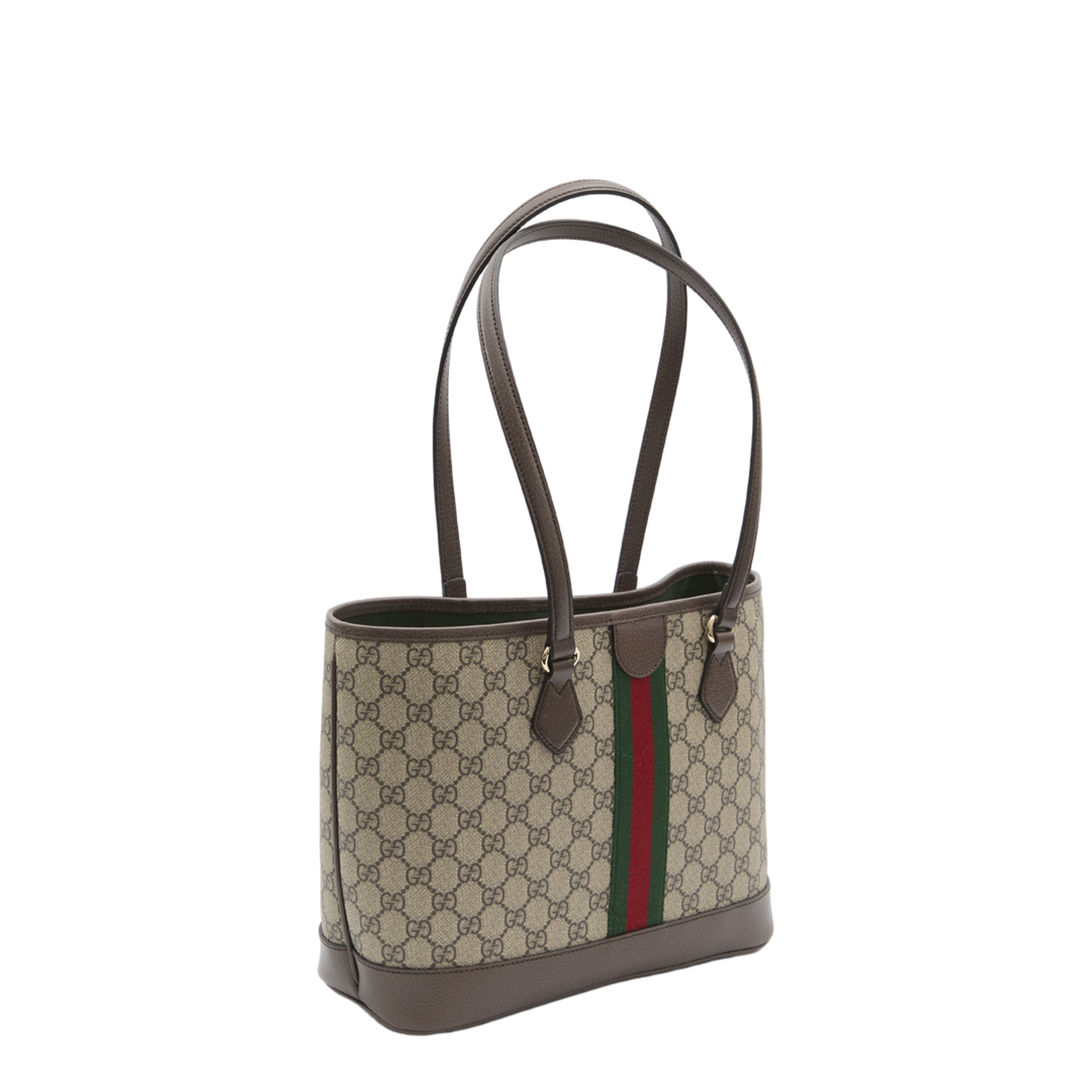 Ophidia Medium Coated Canvas Tote Bag - Beige and Brown