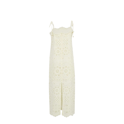 Embroidered Dress Ivory