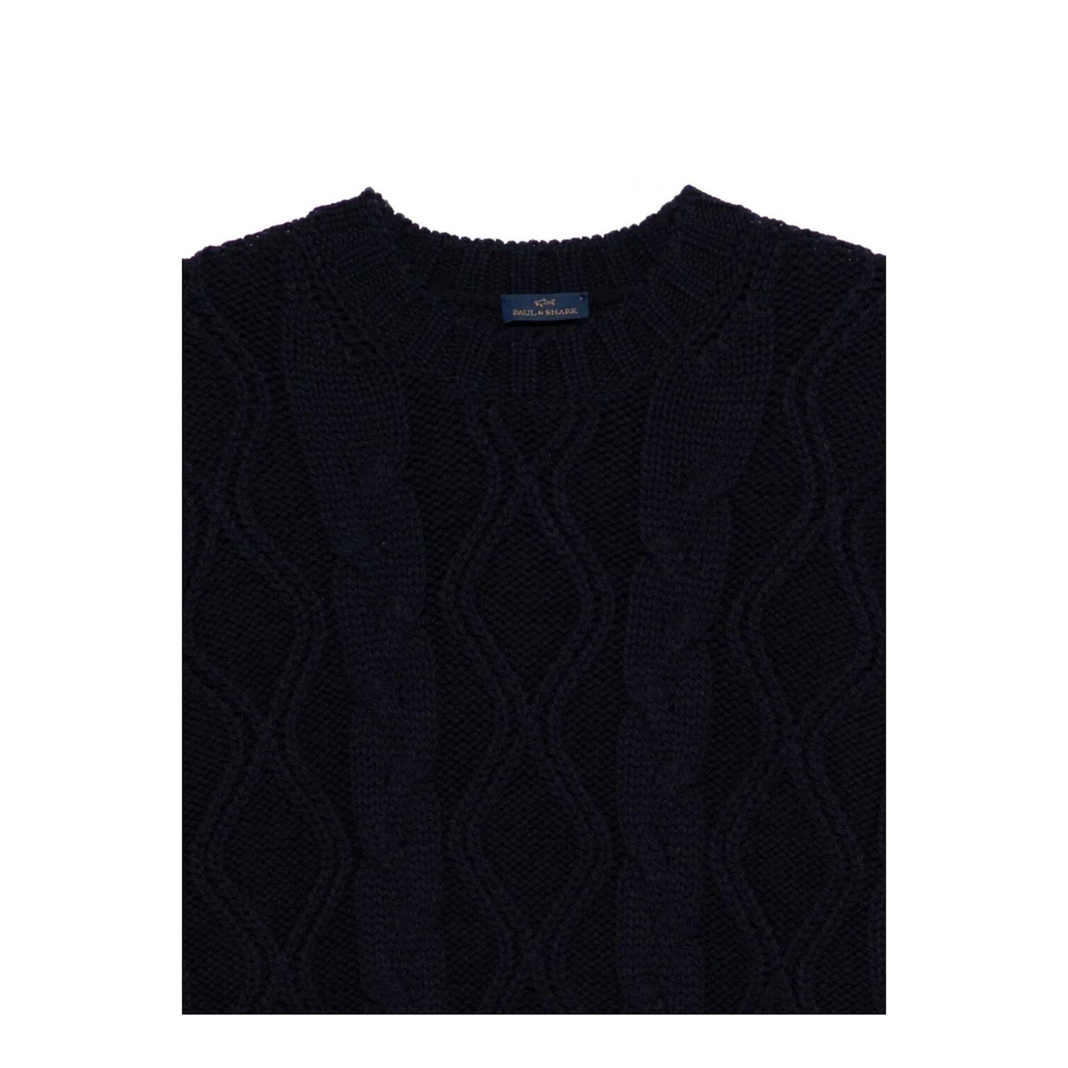 MAYFEYR - PAUL & SHARK - Cable Knit Crewneck Wool Sweater - 15311085050