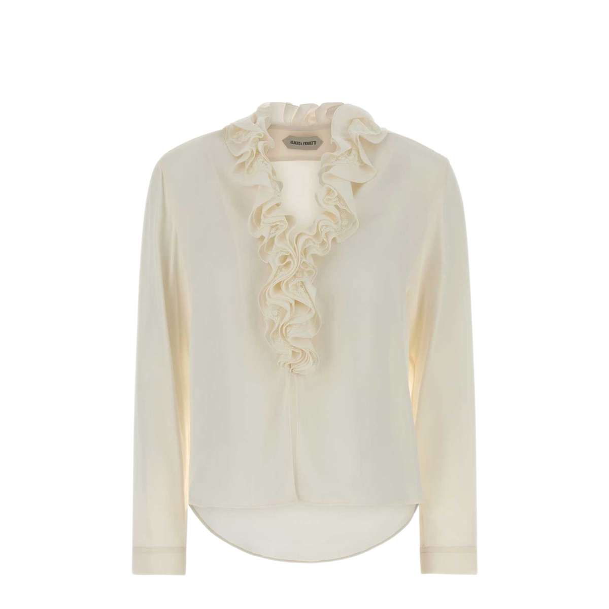 MAYFEYR - ALBERTA FERRETTI - Ivory Crepe Blouse - A020266170003