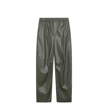 MAYFEYR - Mm6 Maison Margiela - Khaki Green Wide-Leg Trousers In Faux Leather - S52KA0575S53057728