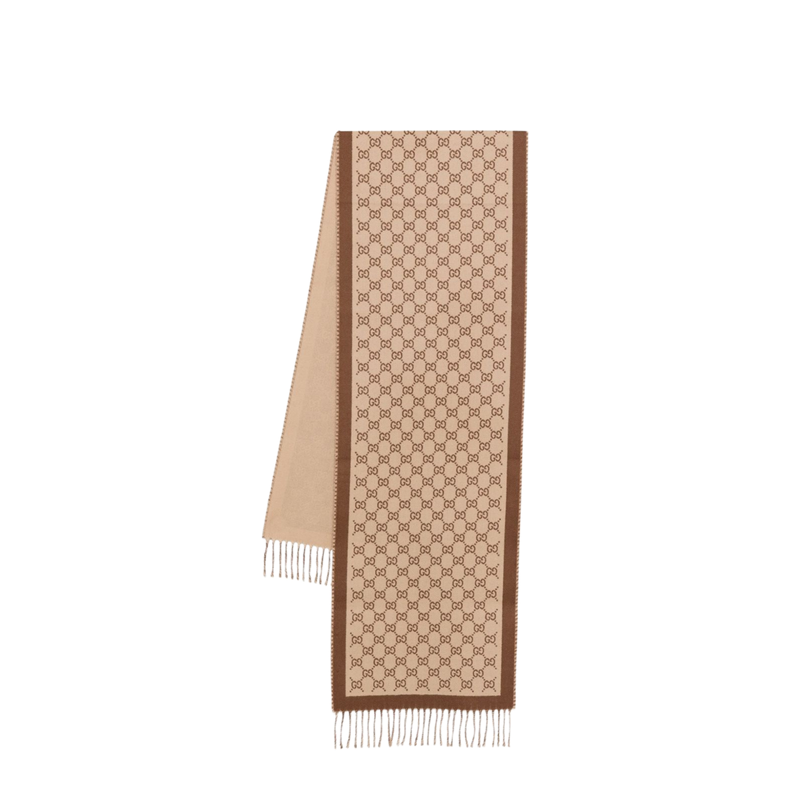 Wool Scarf in Beige and Brown